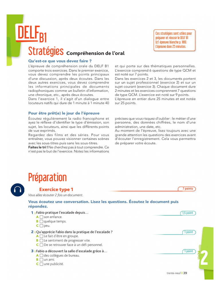 Stratégies pour réussir le DELF B1 | PDF