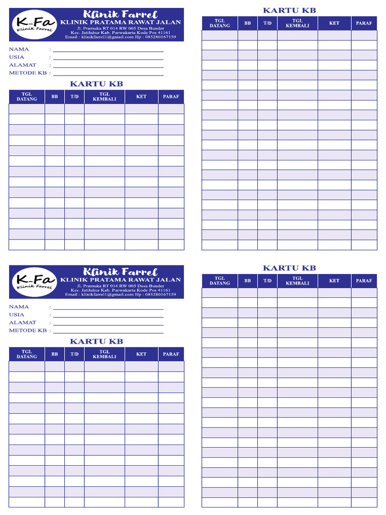 Kartu KB | PDF