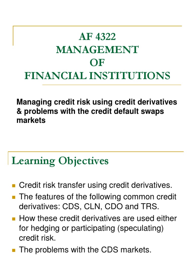 11-12 1st MFI Credit Derivatives | PDF | Credit Derivative | Credit ...