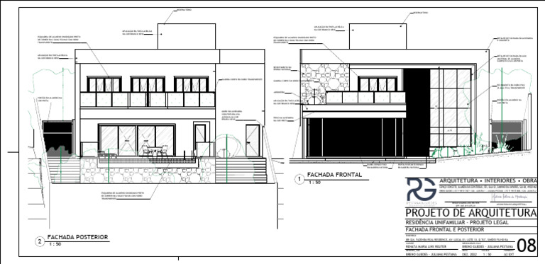 08 - Fachada Frontal e Posterior | PDF | Projeto arquitetônico ...