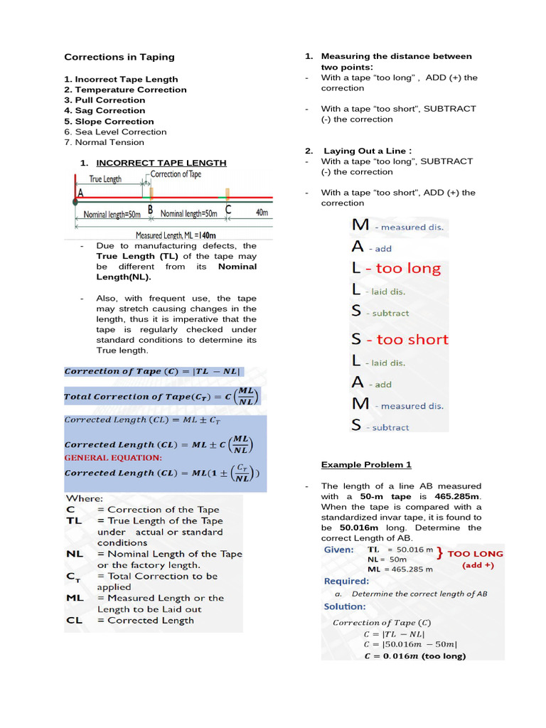 Corrections in Taping (1-5) | PDF | Slope | Temperature