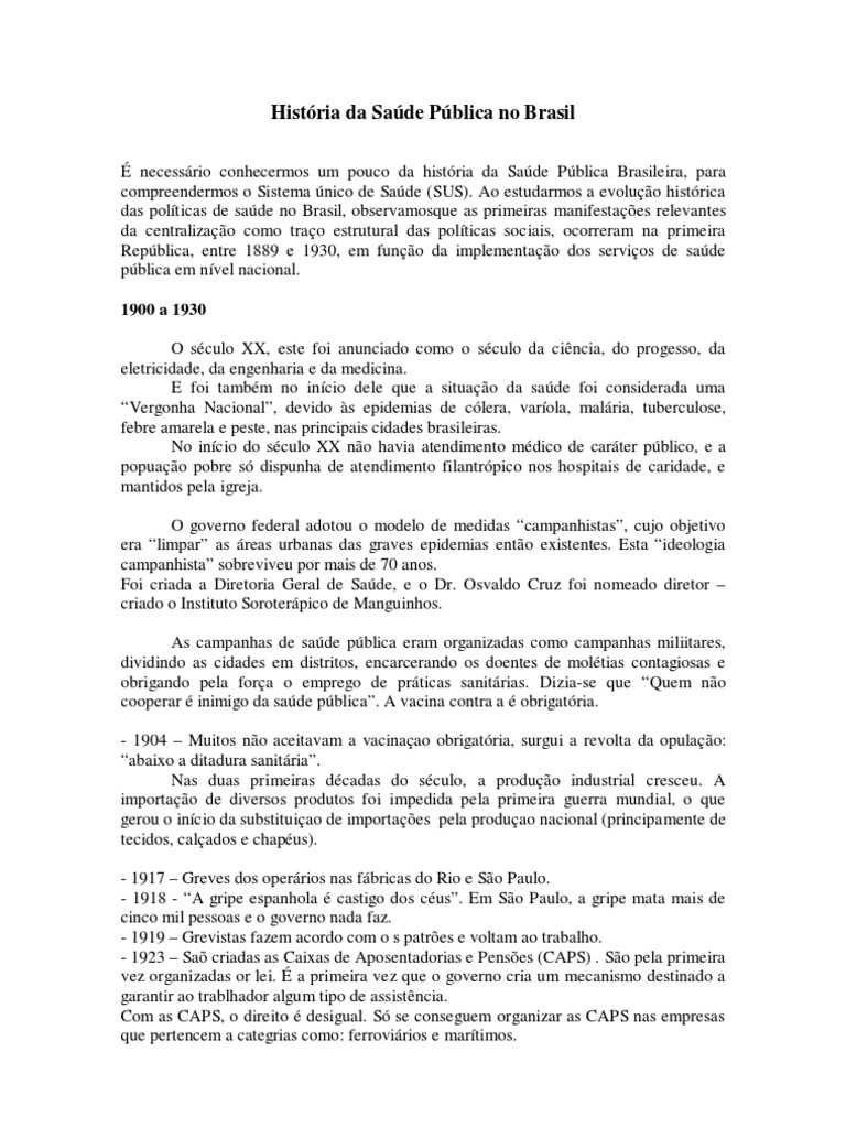 Resumo Pequeno Do Filme Políticas De Saúde No Brasil