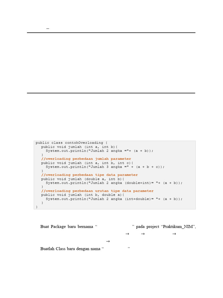 Pengenalan Method Overloading OOP Java | PDF | Teknologi & Rekayasa