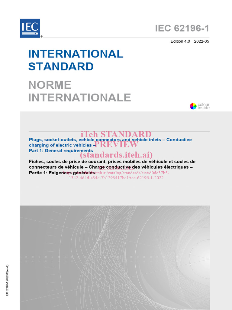 Iec 62196 1 2022 | PDF | Énergie électrique | Électricité