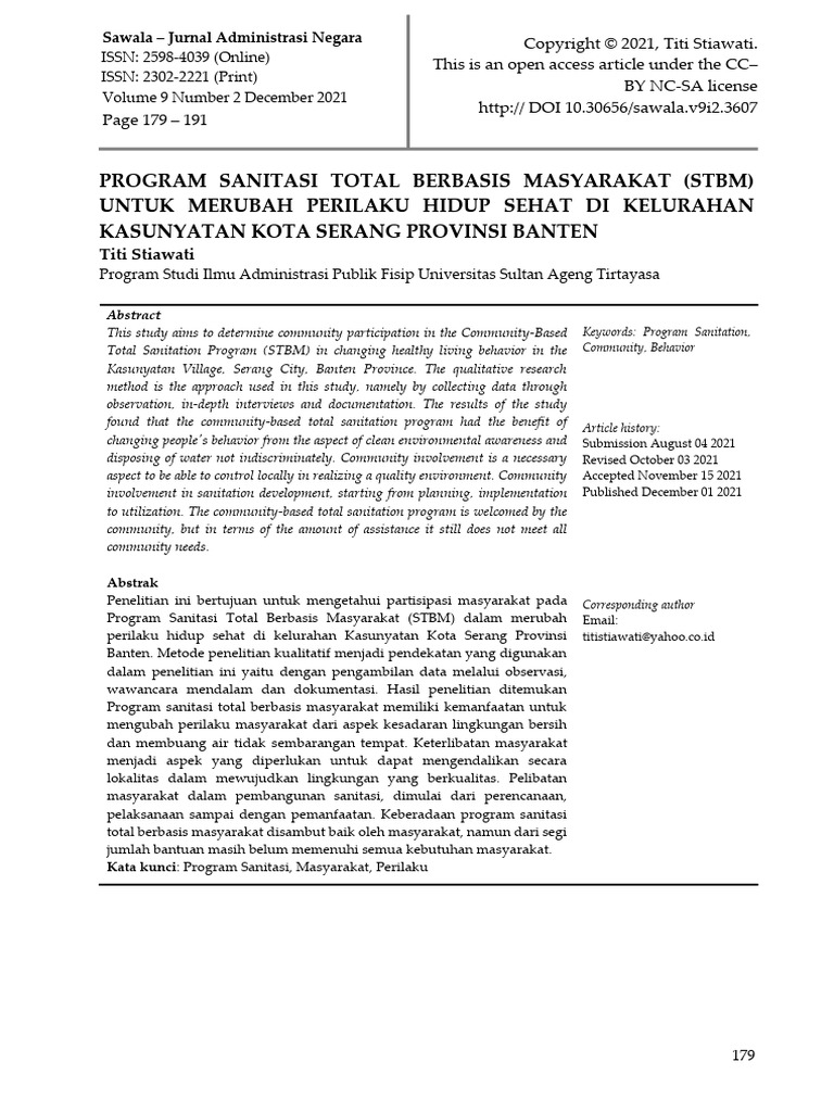 Program Sanitasi Total Berbasis Masyarakat Stbm Untuk Merubah