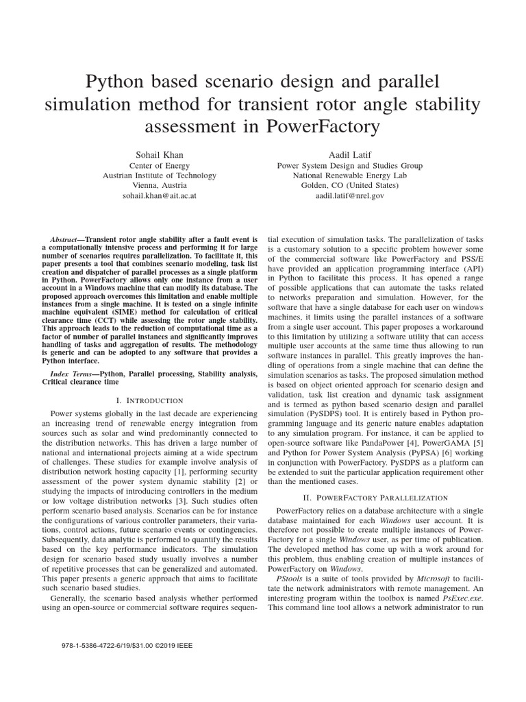 Python Based Scenario Design and Parallel Simulation Method For ...