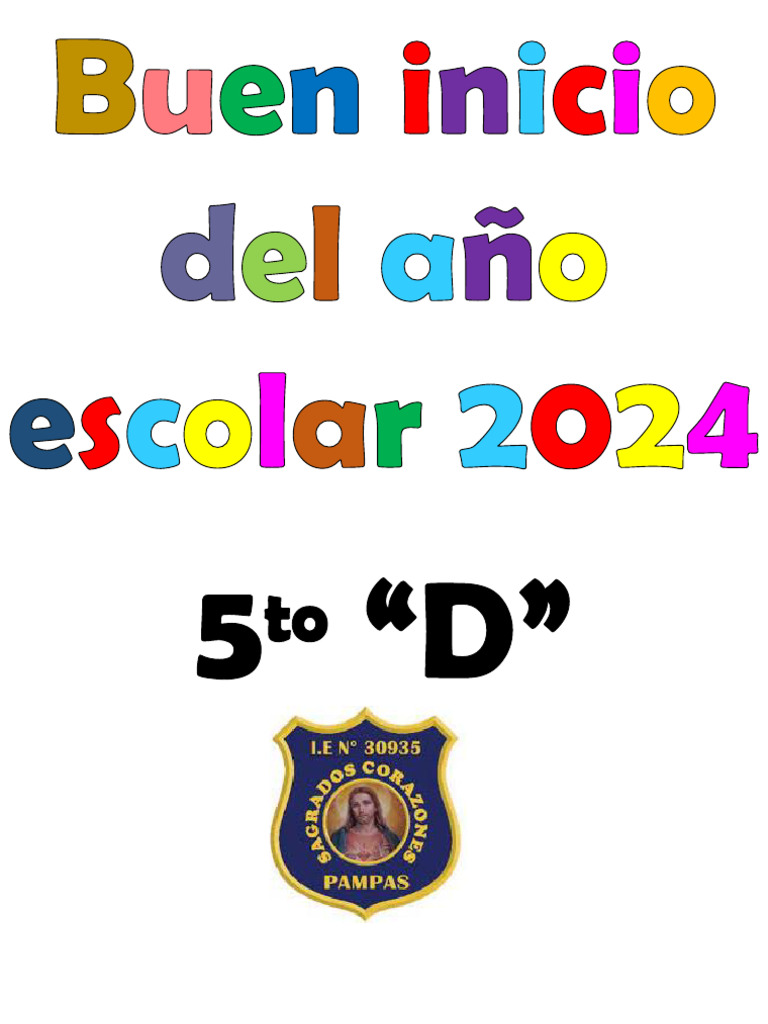 Buen Inicio Del Año Escolar 2024 | PDF