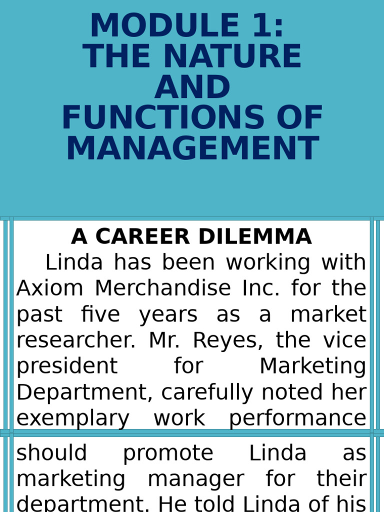 1) The Nature and Functions of Management | PDF