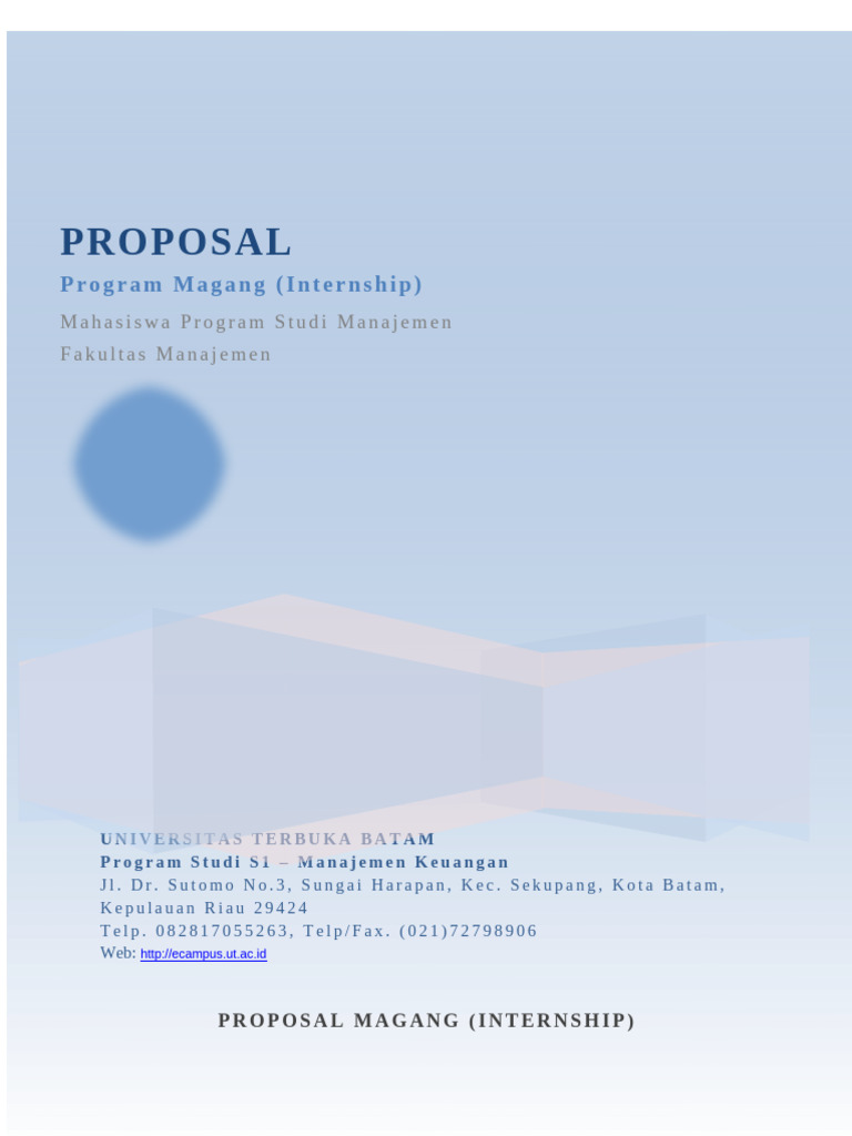 Proposal Magang Mahasiswa Manajemen UT | PDF | Bisnis | Karier ...
