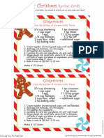 Candy Christmas Gingersnap Recipe Cards