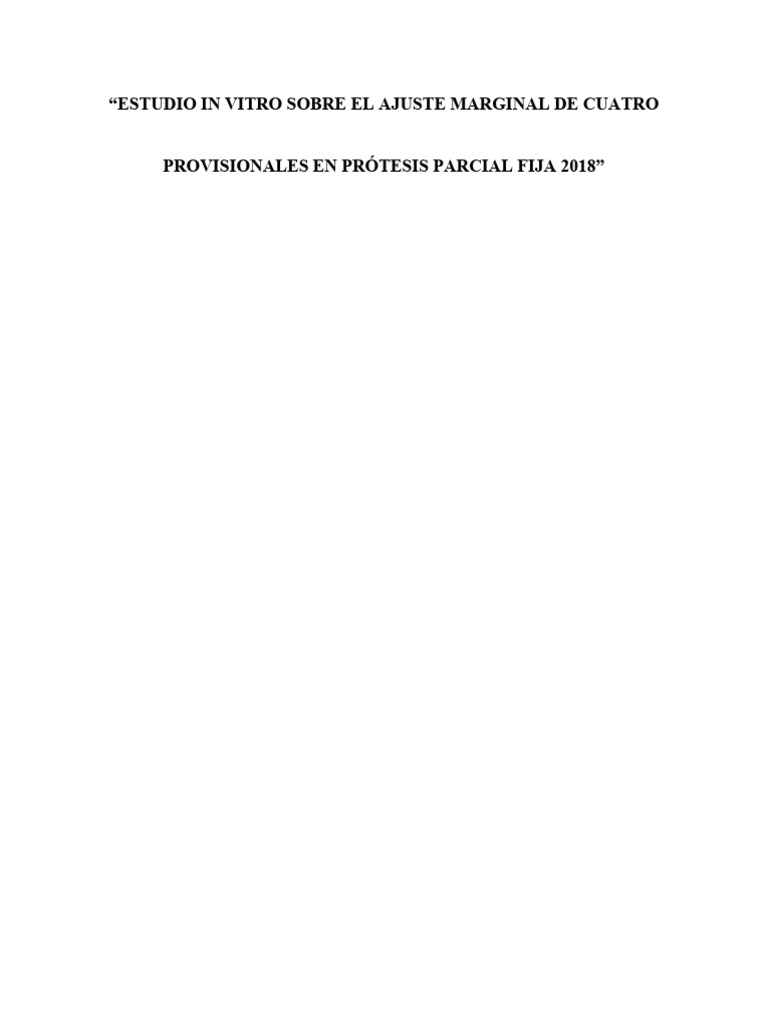 Ajuste Marginal en Materiales Provisionales | PDF | Odontología | Boca