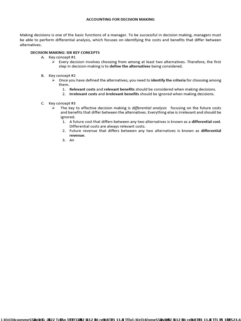 Accounting for Decision Making Strategies | PDF | Decision Making | Pricing