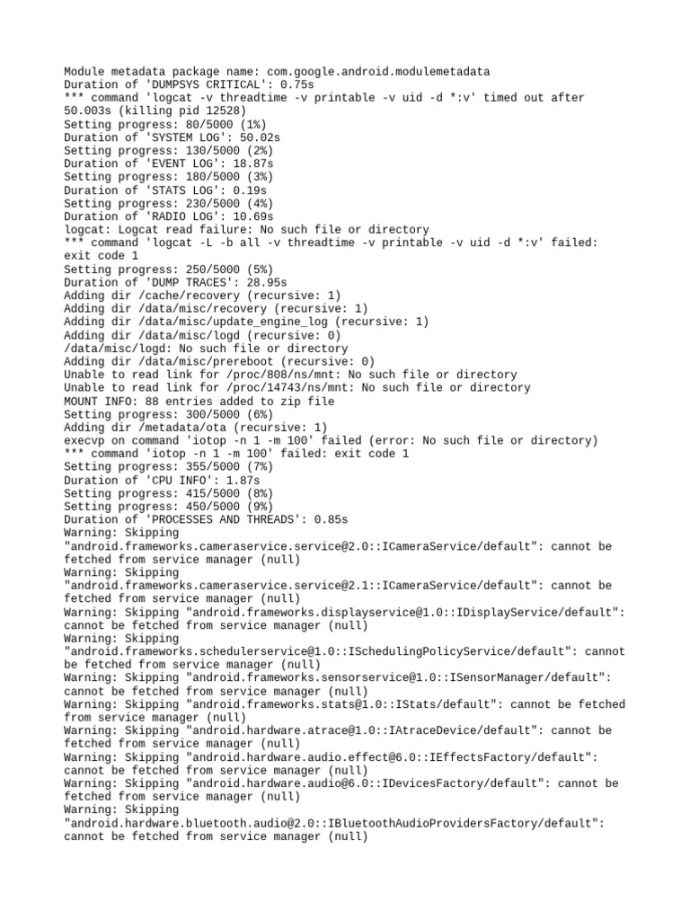 Logcat Command Failures and Warnings | PDF | Software Engineering ...