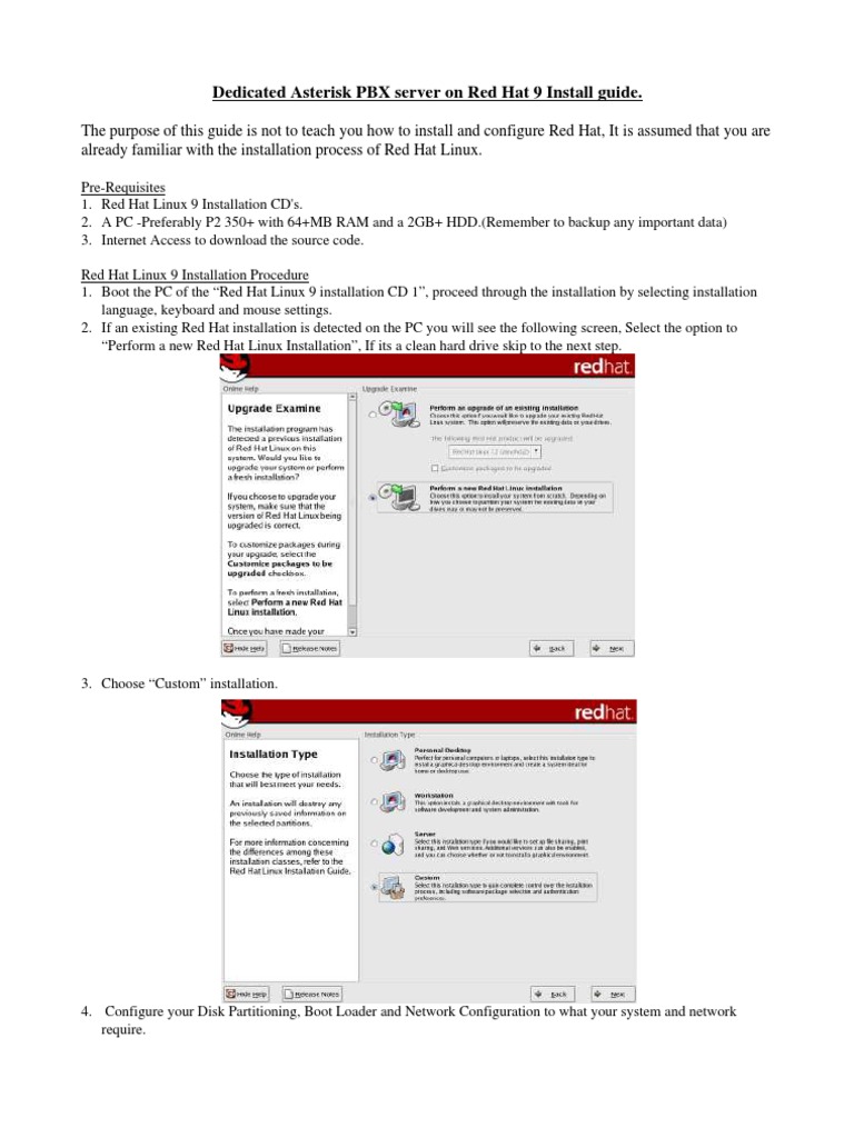 Asterisk PBX Installation on Red Hat 9 | PDF | Installation (Computer ...