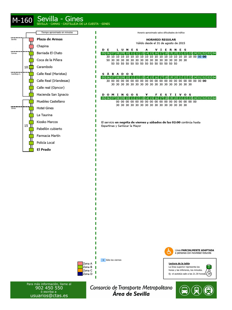 Horarios Bus M-160 Sevilla-Gines | PDF