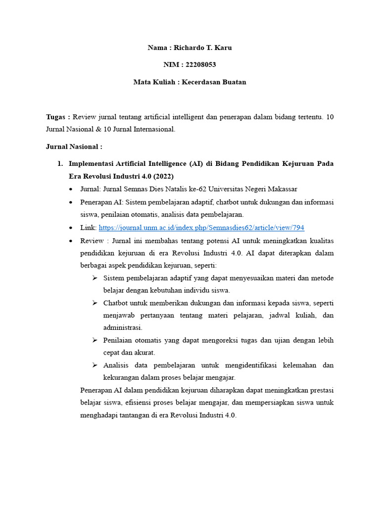Uas Ai Pdf Komputer Teknologi Rekayasa