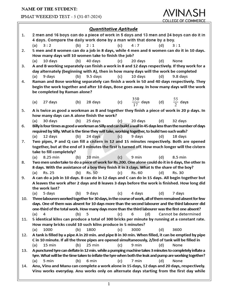 Ipmat Weekend Test - 5 (31!07!2024) | PDF | Skepticism | Knowledge
