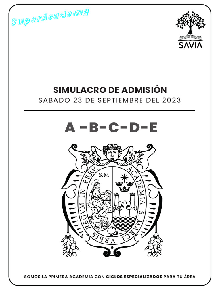 Simulacro 03 a b c d e pdf matem ticas science
