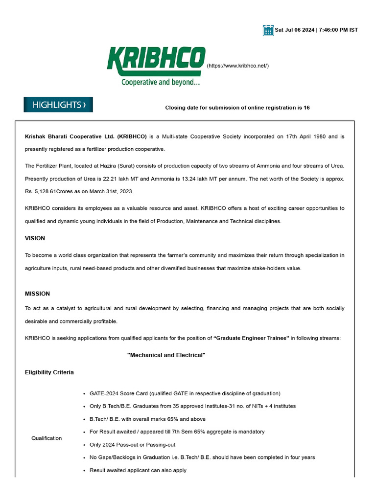 Welcome To Kribhco Pdf