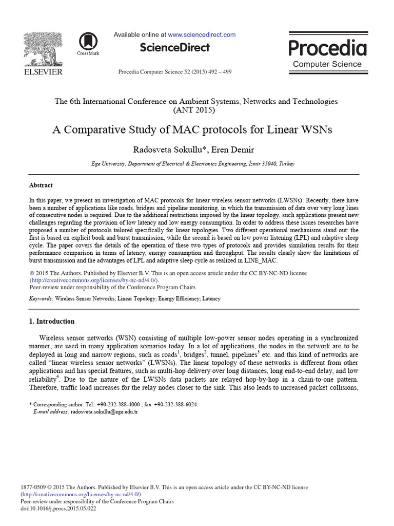 Comparative Analysis of MAC Protocols for LWSNs | PDF | Computer ...