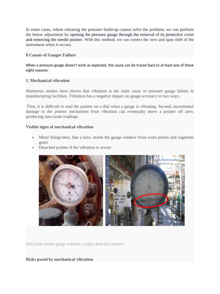 Pressure Gague Issues | PDF | Pressure Measurement | Corrosion