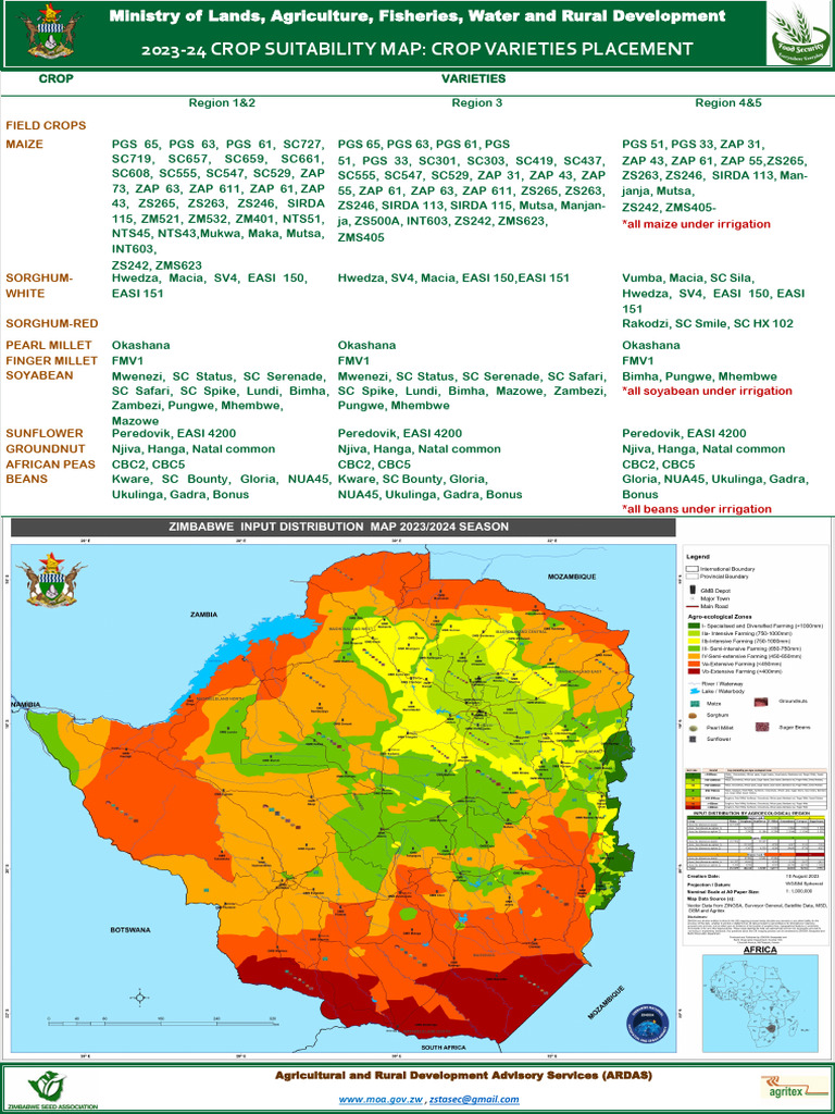 2023-24 CROP SUITABILITY MAP CROP VARIETIES PLACEMENT | PDF | Crops ...