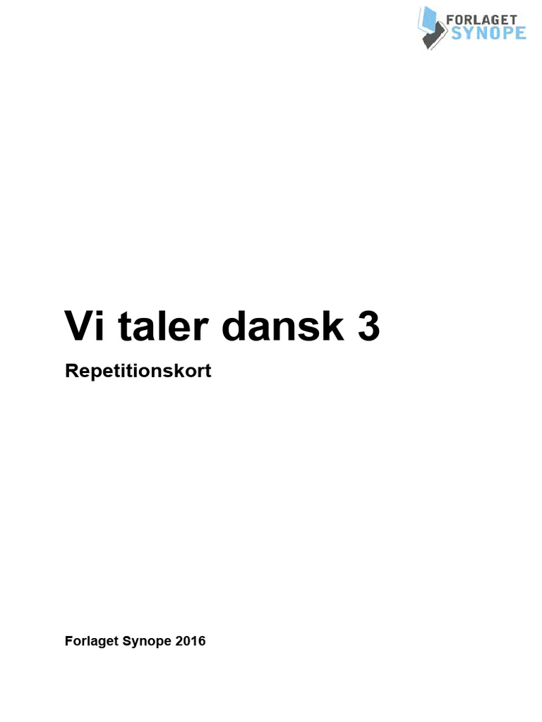 Vi Taler Dansk 3 Repetitionskort | PDF