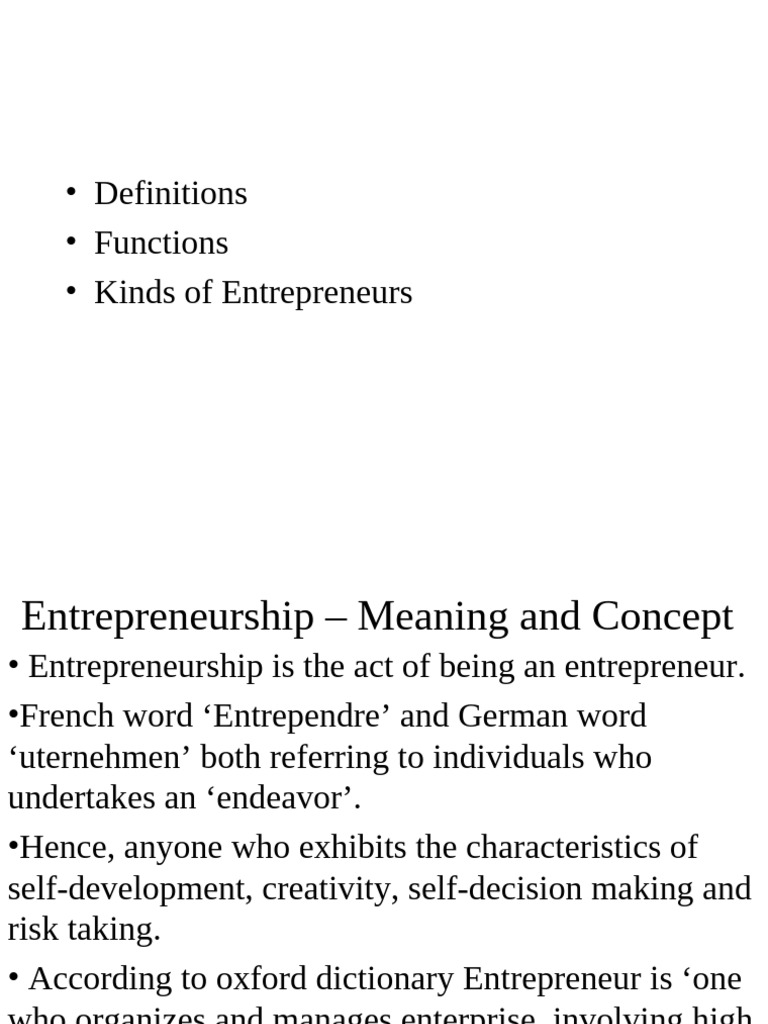 1 2 entrepreneurship functions and types pdf entrepreneurship