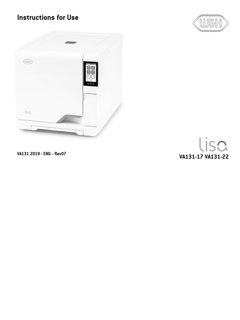 Lisa Sterilizer VA131 Instructions Manual | PDF | Medical Device ...