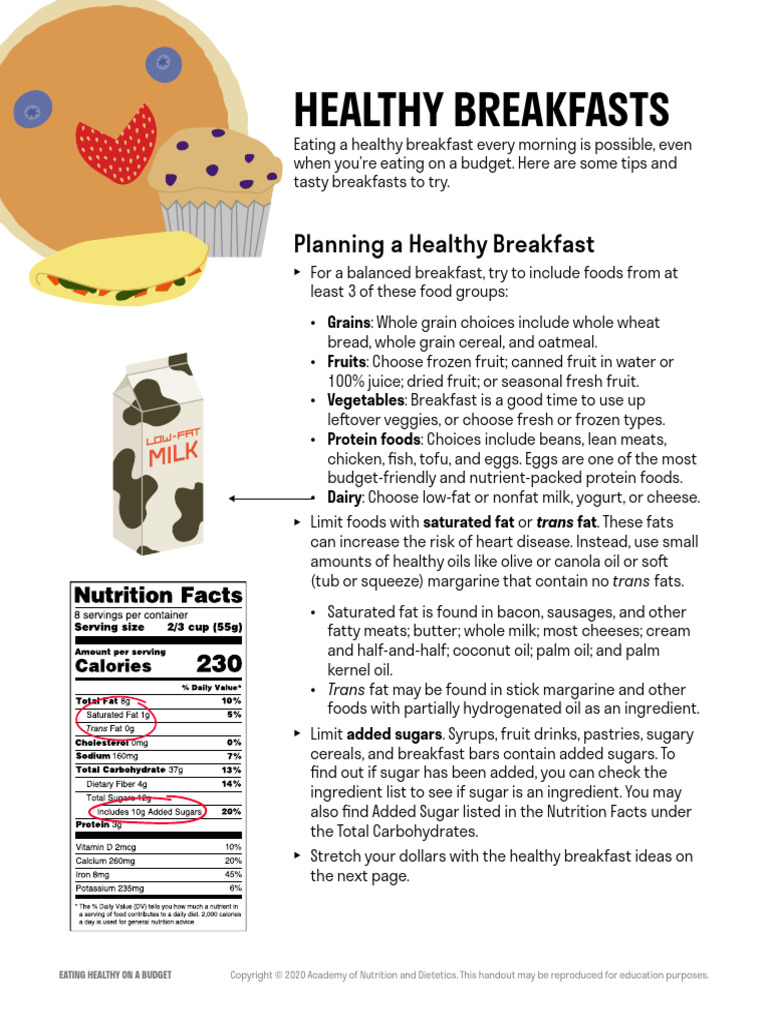 Healthy Breakfasts | PDF | Fat | Foods