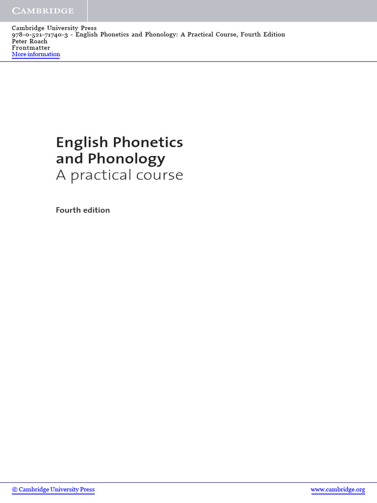 English Phonetics and Phonology A Practi | PDF | Consonant | Tone ...