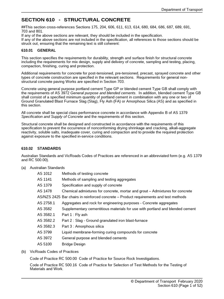 Structural Concrete Specifications Guide | PDF | Concrete | Cement