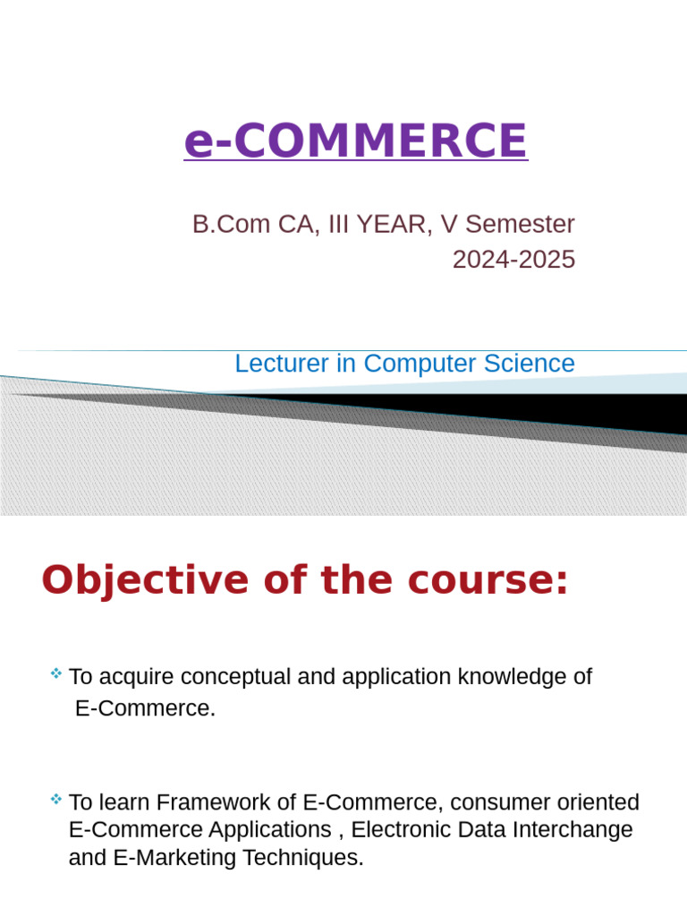 Consumer-Oriented E-Commerce Applications | PDF | E Commerce ...