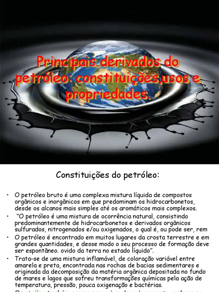 Você Conhece Algum Derivado Do Petróleo Quais