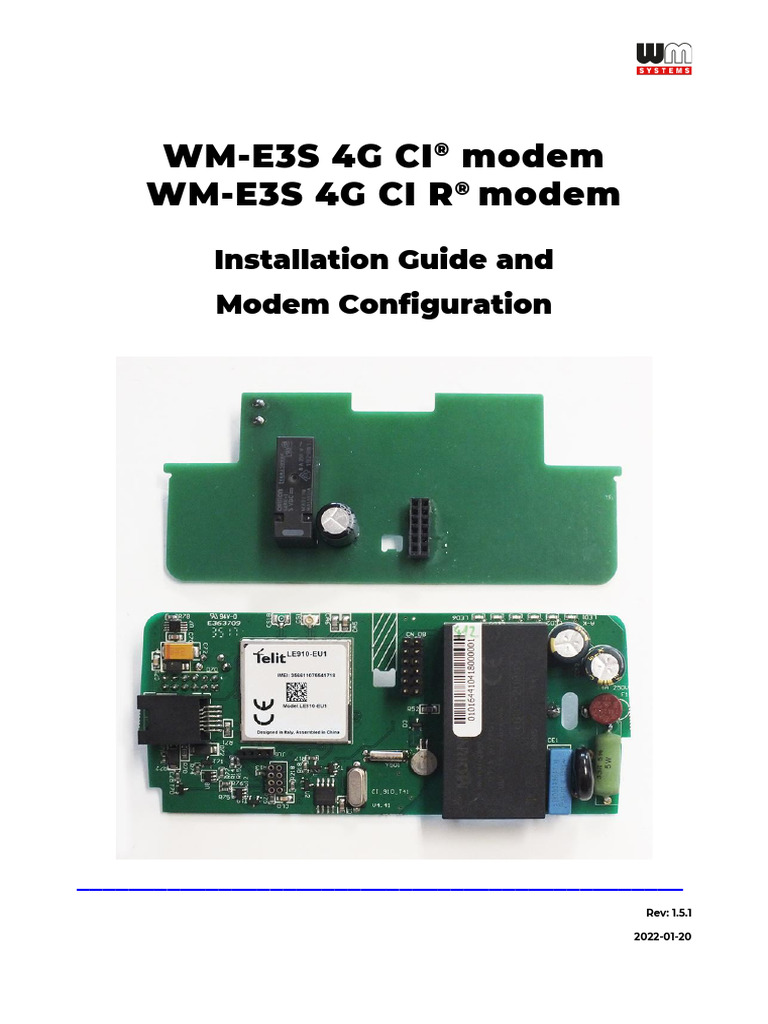 Wm-E3s 4g Ci-Cir Modem Inst Config v1 5 1 | PDF | Port (Computer ...