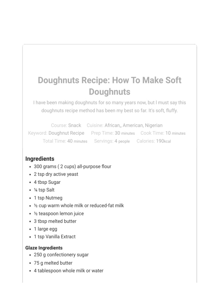 Doughnuts Recipe - How To Make Soft Doughnuts - TINUOLASBLOG | PDF ...