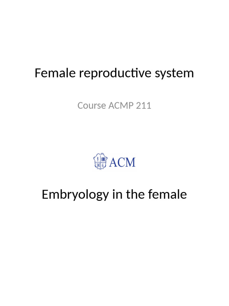 Structure Of Internal Genital Organs