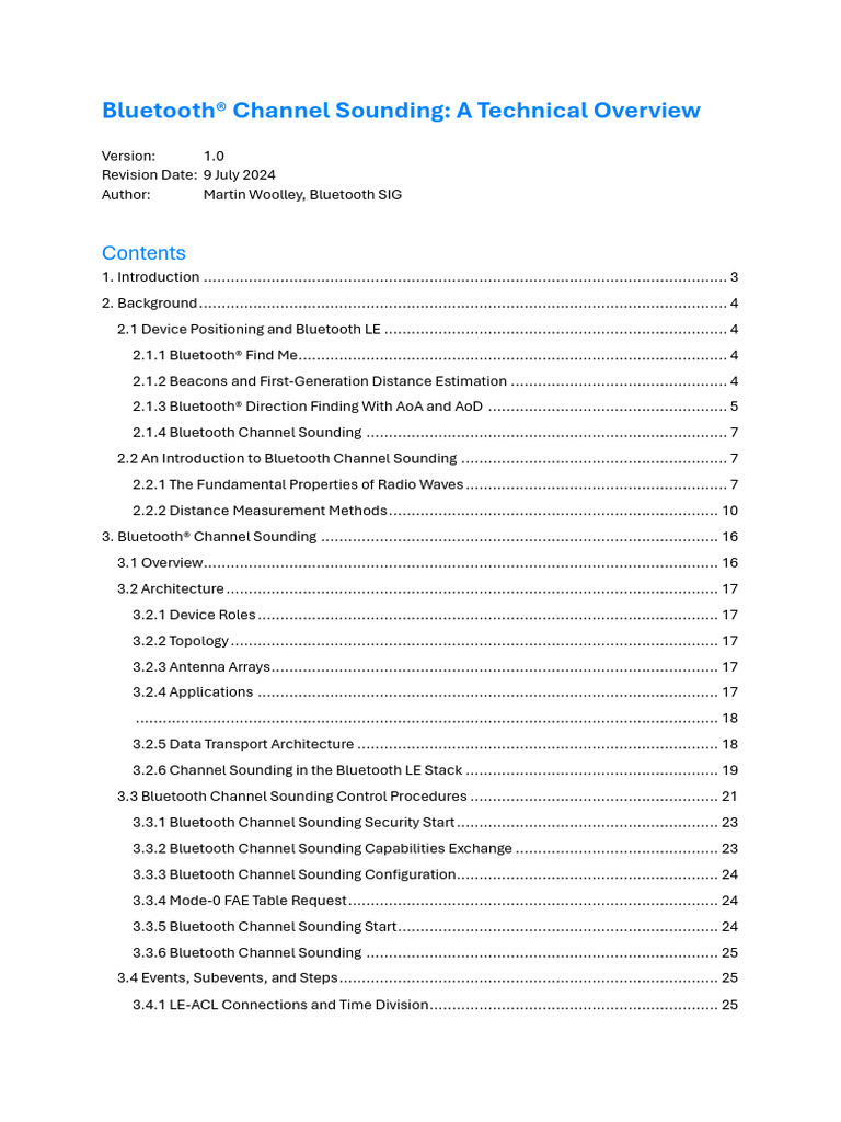 Bluetooth Channel Sounding - A Technical Overview | PDF | Bluetooth ...