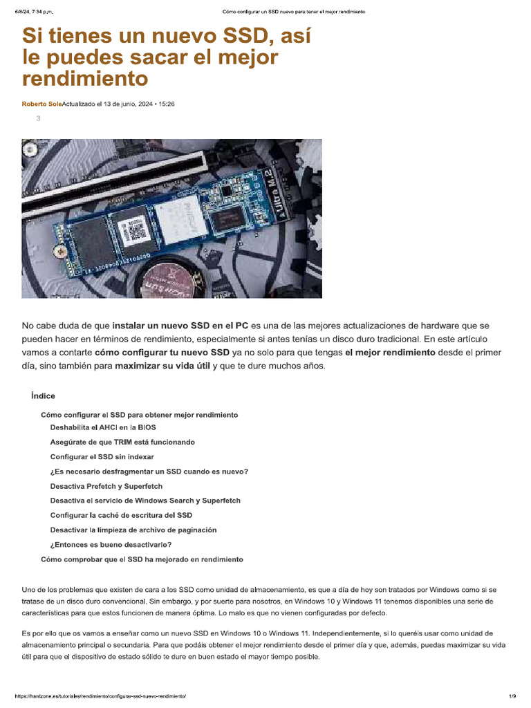 Cómo Configurar Un SSD Nuevo para Tener El Mejor Rendimiento | PDF