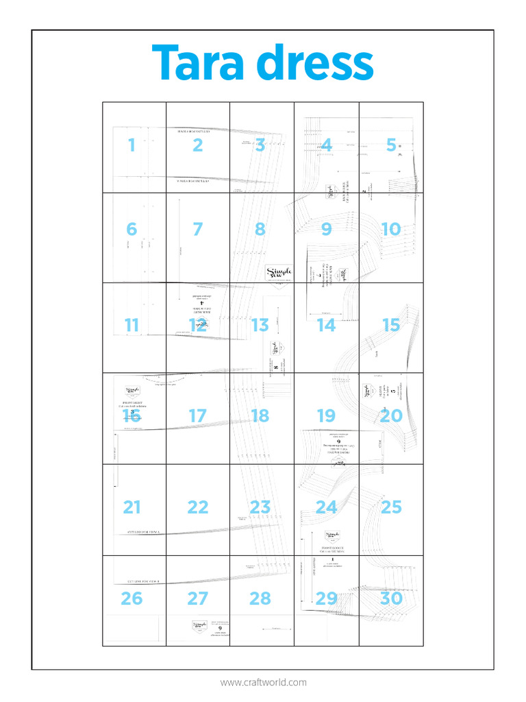 Tara Button-Back Dress Pattern | PDF | Seam (Sewing) | Dress