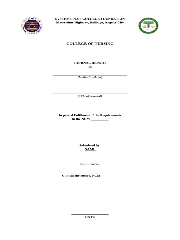 Journal Report Template 1 | PDF