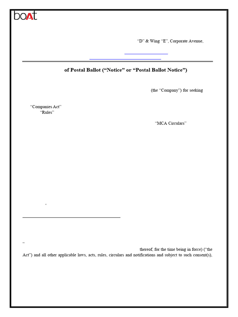 Imagine Marketing Limited Postal Ballot Notice | PDF | Login ...