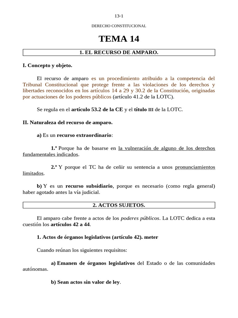Recurso de Amparo en Derecho Constitucional | PDF | Sentencia (ley ...