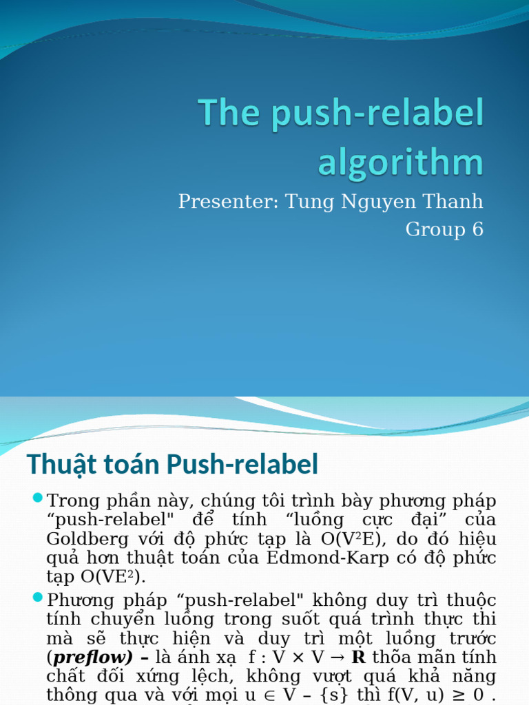 The Push-Relabel Algorithm | PDF