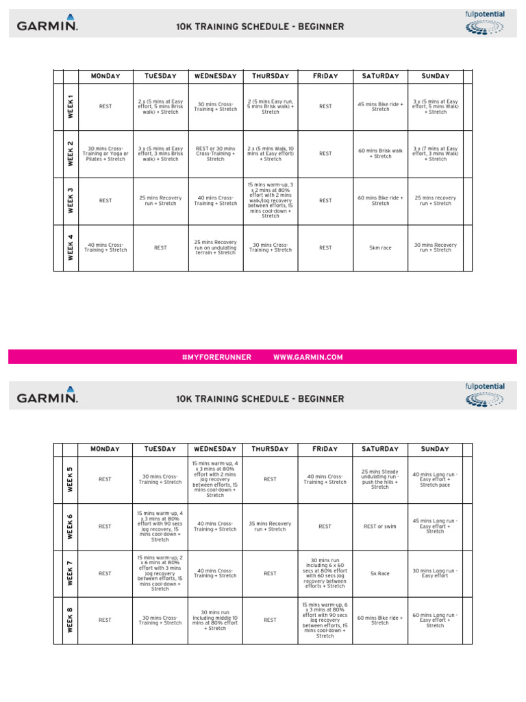 10k Training Plan Beginner Pdf