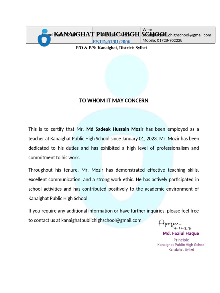 Job Letter PDF