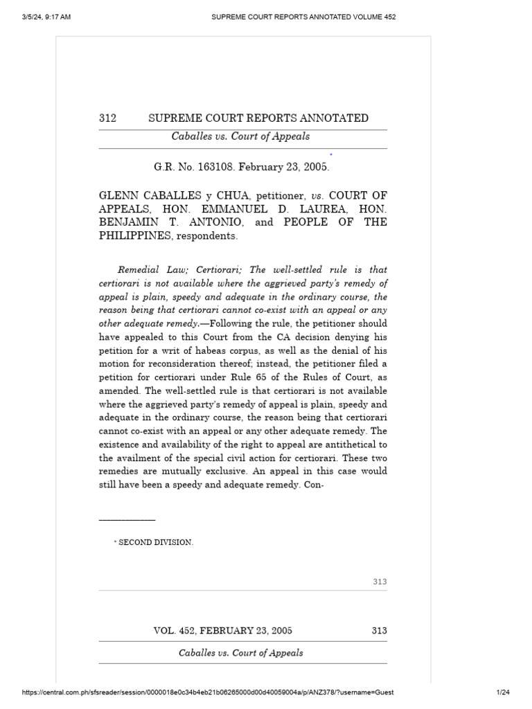 Caballes v ca pdf habeas corpus certiorari