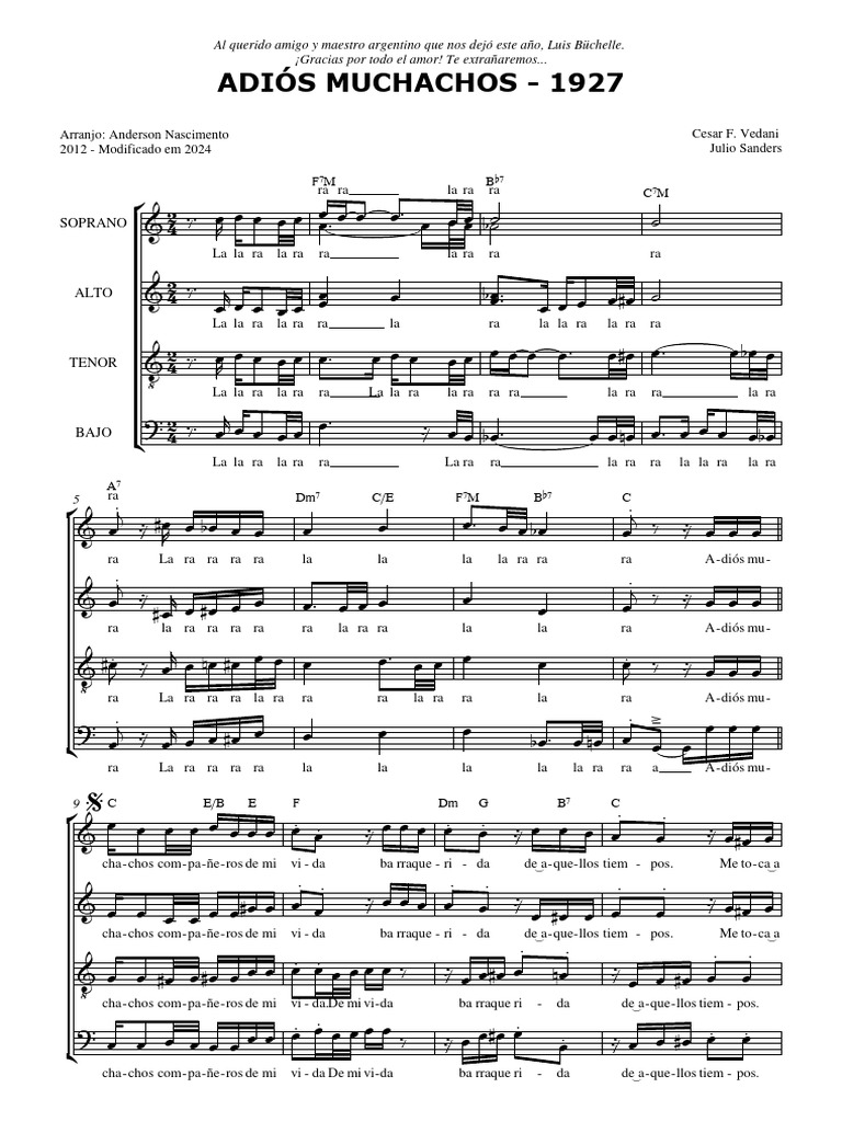 Adiós Muchachos 2012 - 2024 | PDF | Tango | Estilos de música uruguayos