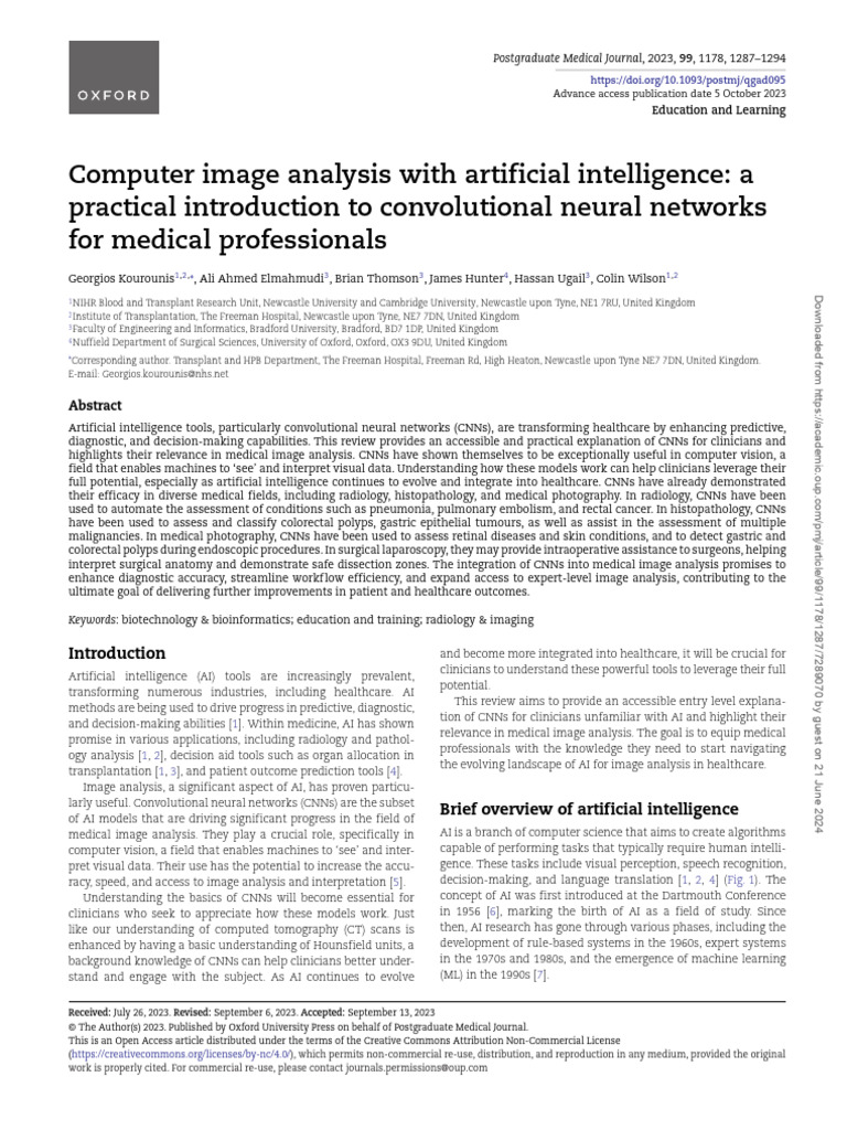 Computer Image Analysis With Artificial Intelligence A | PDF | Machine ...