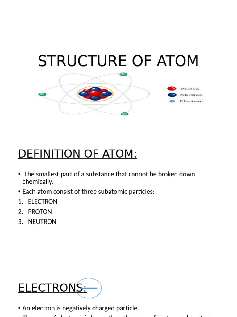 explain the structure of atoms